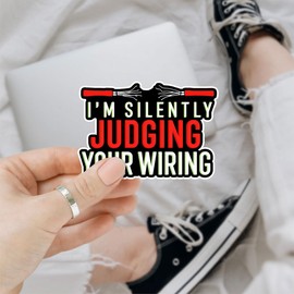 3 Pcs I'm Silently Judging Your Wiring Sticker, Electrician Hard Hat Stickers, Mechanic Stickers - Vinyl Decal 3 Inches for Water Bottles Laptop Phone Car Hard Hat Helmet Coworker