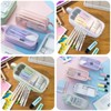 RuiChy Transparent Mesh Pen Case, Pencil Case, Large Capacity, Double