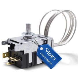 VIOKS Fridge Thermostat with 800 mm Capillary Tube 3 x 6.3 mm AMP Replacement for Gorenje 596279 Danfoss Thermostat 077B6738 - Thermostat Fridge for Gorenje Fridge