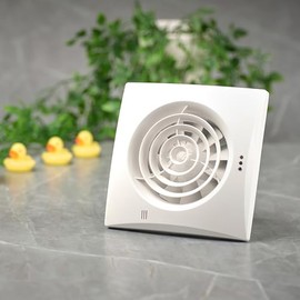 Fantronix Environment DC 4” 100mm Low Energy Bathroom Extractor Fan with Timer – Ultra Quiet 22dB(A), Low Running Costs 1.5W, High Airflow 28 l/s, 5y Warranty, IP45, Complies Part L & F