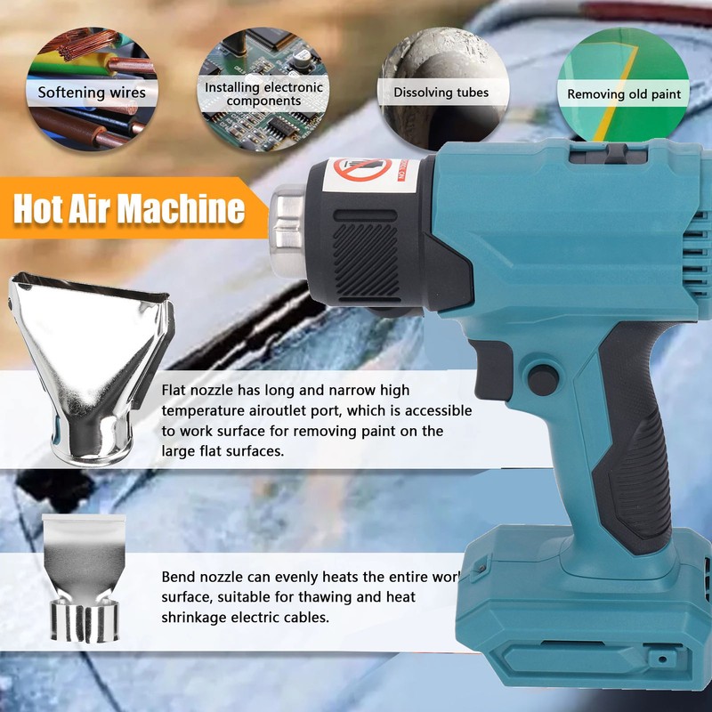 Cordless Heat Gun Adjustable Temperature Portable Handheld Rechargeable Heating Machine