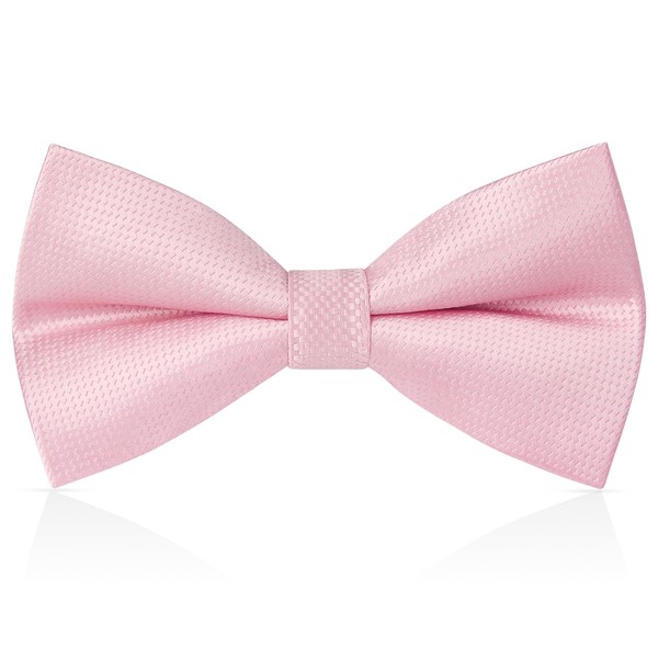 HISDERN Men's Plain Bow Tie for Men Already Tied Adjustable