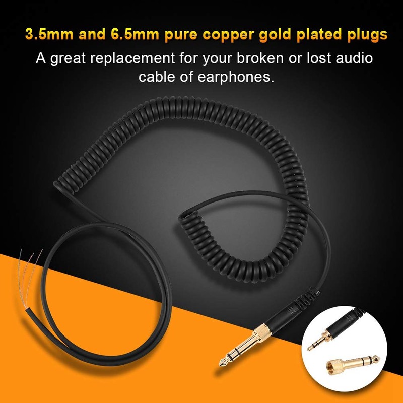 Sunicon Audio Cable, Audio Spring Wire Coil Cable with 3.5mm/6.5mm