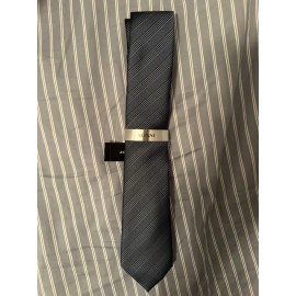 Alfani NWT Alfani Mens Stockton Plaid Pattern Denim 409 Necktie