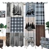 Kazynee Rustic Bear Deer Blackout Curtains for Bedroom,Retro Farmhouse Forest
