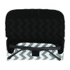 Canvas Eyeglass Case Front Closure Chevron Design Gray Fits Small/Medium