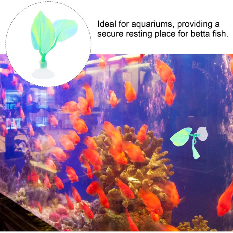 WOONEKY Betta Leaf Hammock Fish Rest Pad Double Bed for