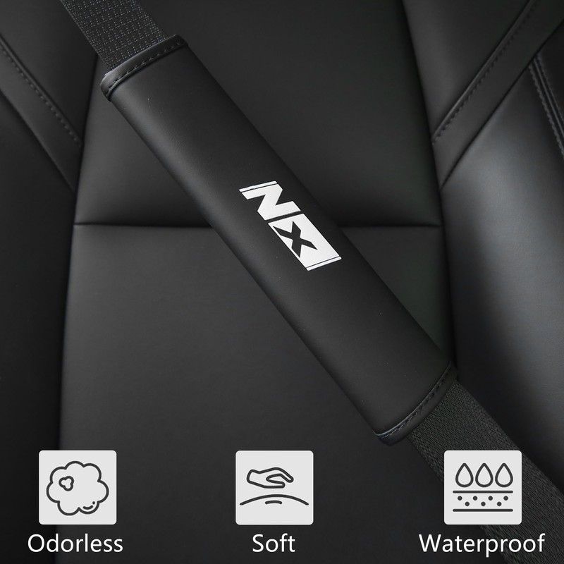 Treesiche Nappa Leather Seat Belt Shoulder Pad,Seat Belt Cover for