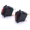 Taiss 2Pcs Waterproof Rocker Toggle Switch 12V Red Lighted Car