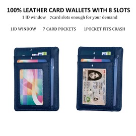 PHILOMI Slim Minimalist Leather Wallet, Front Pocket Wallets,RFID Blocking,Credit Card Holder for Men&Women