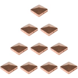 Set of 10 Copper Post Caps, Shape: Pyramid, 9 x 9 (9.1 x 9.1) cm Square, Made of Copper, Polished, Fence Post Caps, Fence Caps, Copper Caps
