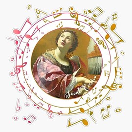 St Cecilia Patron Saint of Musicians Catholic Music Bumper Sticker Vinyl Decal 5"