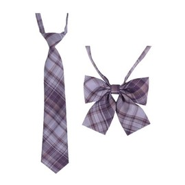 Fasele Necktie, Ribbon Tie, 2-Piece Set, School Ribbon, Best for Costs, Uniform, Ribbon, Bowtie, Bowtie, Adjustable, Checkered Pattern, School Uniform, Accessories, DK JK, Girls, Junior High School