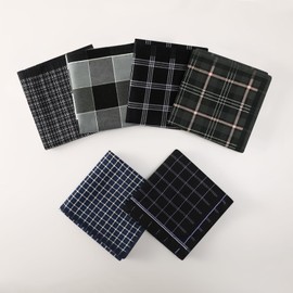 HOULIFE Men’s Handkerchiefs, Black Cotton Handkerchiefs for Men, 17x17 11 Pcs, Multicolor - 6pcs, 17*17"