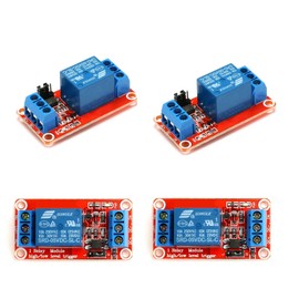 XUGERIP 4 PCS 5V 1 Channel Relay Module with Optocoupler Isolation, Relay Board with High/Low Level Trigger Jumper, 250V/10A AC or 30V/10A DC Load, Fault-Tolerant Design