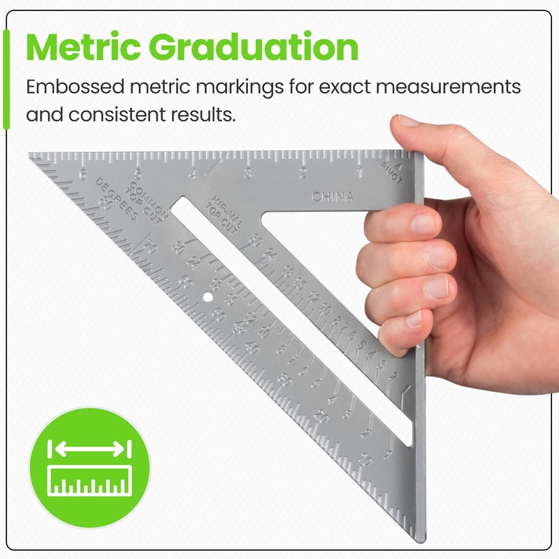 Hardys 7" Aluminium Combination Square - Straight Edge Tri Speed