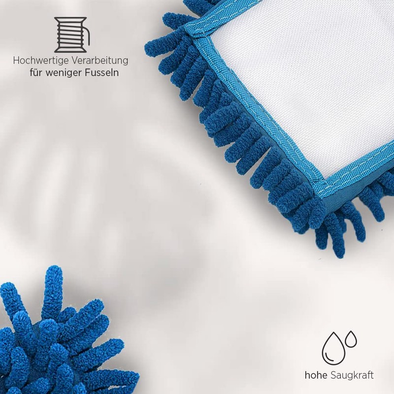 BiOHY Mop 40 cm Chenille Mop Microfibre Mop Blue (Single)