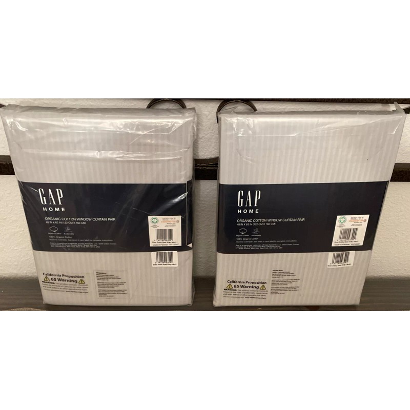 GAP HOME 100 % Organic Cotton Curtain Pair 48 x