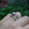 TwoBirch 1.01 Ct. Combination Cathedral and Classic Ring Guard in