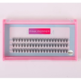 PINK PEPPER Self Eyelash Extensions, Self Eyelash Extensions, For Partial Use, 0.03 inches (0.07 mm) Thickness, 20 Pieces (C-9 mm)