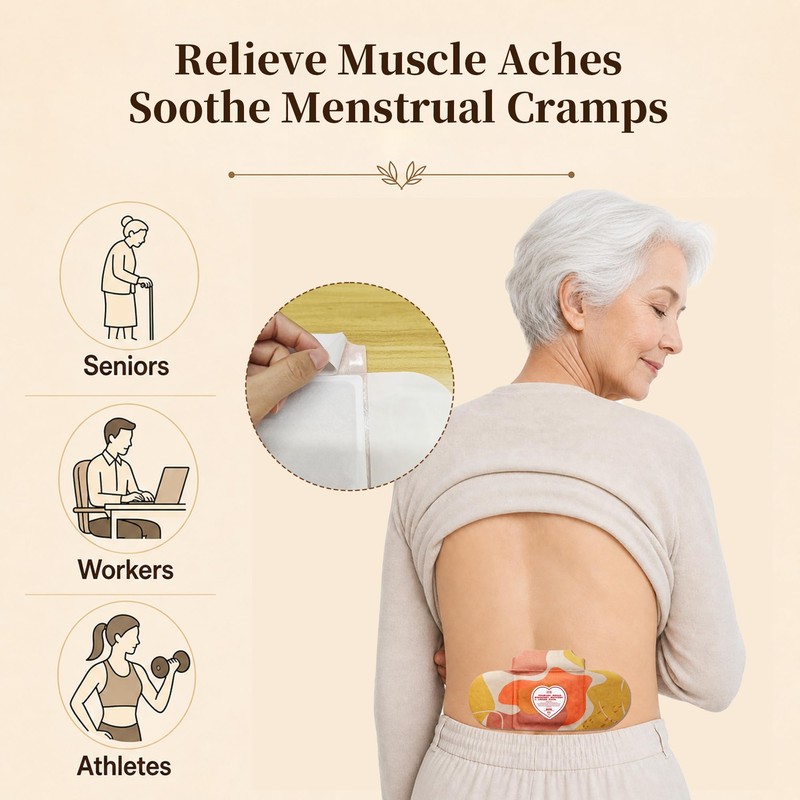 Moxibustion Patches Heat Patches, Natural Herbs Self-Heating Patches
