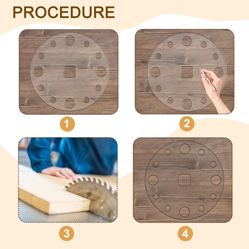 Betagt Clock Router Templates, 12" Circle Clock Face with Clock
