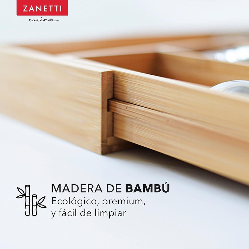 Zanetti - Bandeja para Cubiertos Expandible - 8 compartimentos -