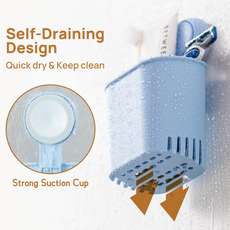 LEVERLOC Powerful Suction Cup Toothbrush Holder, No Drill Removable Wall