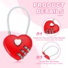 MECCANIXITY Heart Padlock, 3 Digit Combination Lock Heart Shape Mini