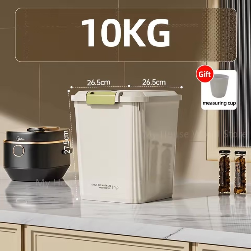 Beige Plastic Kitchen Storage Containers with Lids