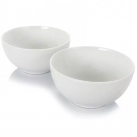 N/A Gibson Home 2 Piece 7 Inch Ceramic All-Purpose Round Bowl Set In White