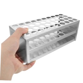 Hohopeti 40holes Test Tube Rack Stainless Steel Tube Holder for Lab Use Compact and High-temperature Resistant Diameter