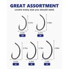 UCEC 190PCS Barbless Fishing Hooks, Carp Hooks Circle Curve Shank