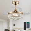 DuMaiWay 30" Golden Chandelier Ceiling Fan with Light Crystal Modern