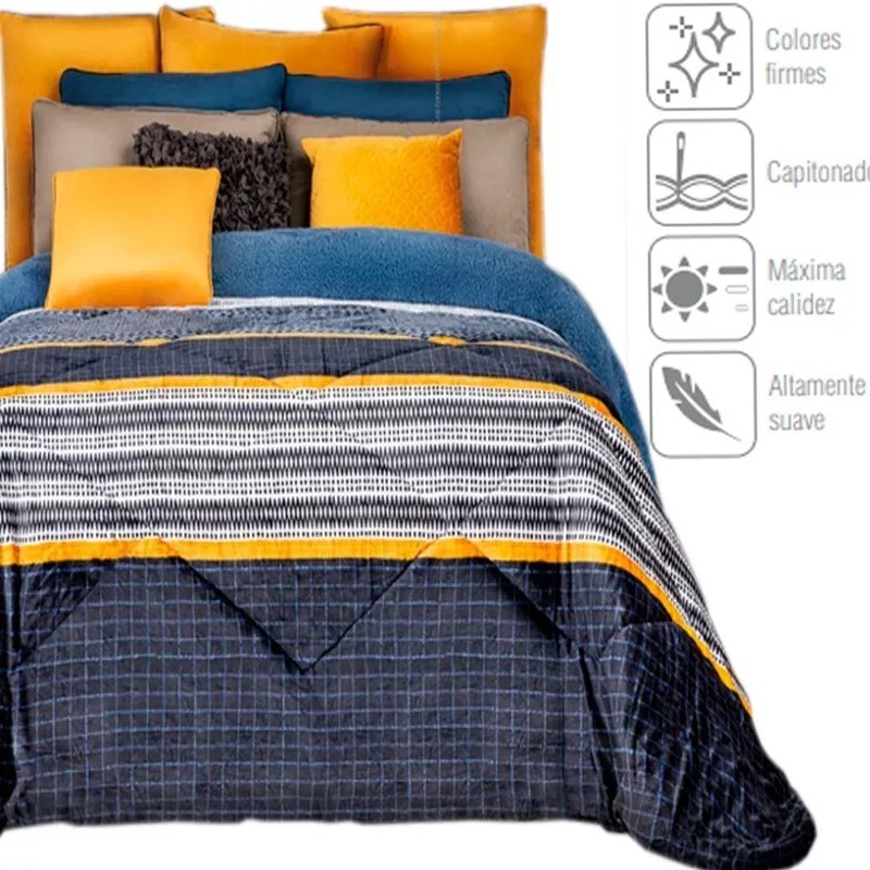 Regina Cobertor De Borrega Azul Matrimonial Regina