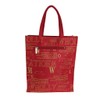 WHOLLY 3L21-00-002 Wally Shopping Bag, Top Zipper, Red