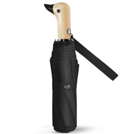 Natuquebrela Duck Umbrella Waterproof Small- Duck Handle Auto Open Close Strong Windproof Umbrellas Rain Totes Mini Portable Pretty Umbrella for Girls