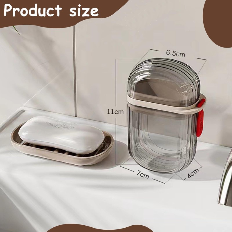 Pack of 2 Soap Box Travel Leak-Proof Waterproof Plastic Soap