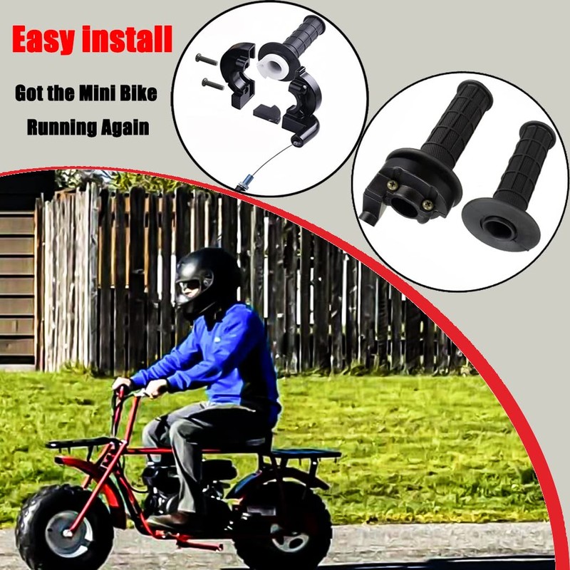 Auto-Moto Twist Throttle Cable Housing Grips Set for Mini Bike