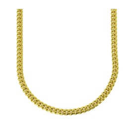 Cadena de eslabones cubanos de Miami para hombre, de acero inoxidable chapado en oro amarillo de 18 quilates, 6 mm, 8 mm, 10 mm, 12 mm, 14 mm, 16 mm y 18 mm de grosor, 30 pulgadas, antidesgarro