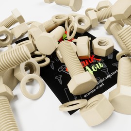 10 x Glass Filled Reinforced, Super Nylon Hex Head, M12 x 40mm, Machine Screws, Plastic Nuts and Bolts, Washers, (15/32 x 1 37/64 in)