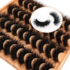 Mink Lashes Fluffy 20 Pairs False Eyelashes 18mm Dramatic 3D