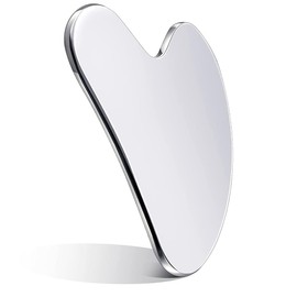 Gua Sha, 1 Piece Premium Stainless Steel Gua Sha Stone, Guasha for Face Upgraded, Stainless Steel Gua Sha, for Jawline Sculpting and Puffiness Reducing, Contouring Heart Shaped