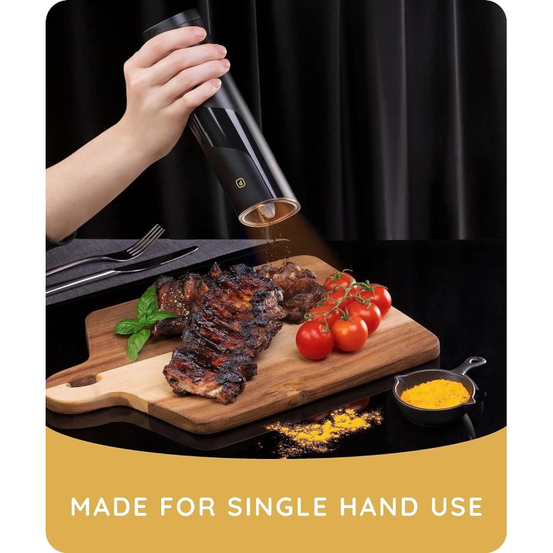 JULY HOME 2 Pack Gravity Electric Salt & Pepper Grinder