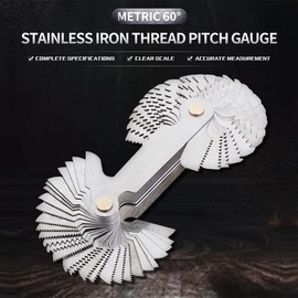 Screw Thread Pitch Cutting Gauge Tool 58pcs/Set - Stainless Steel Metric & Imperial & US SAE Whitworth 55 Degree & Metric US 60 Degree for Industrial Measurement