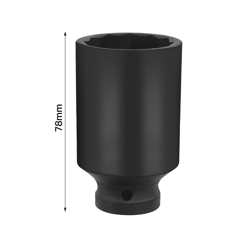 Laroal Socket 1/2" 36mm Impact Socket 12-Point Drive Double Deep