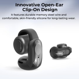 ERAZERL AI Language Translation Earbuds,Bluetooth V6.0 Translator Earbuds 48H Playtime,Support 135 Languages Translator in Real time,Open Ear Clip Headphones with LCD Touchscreen,fit Travel Business