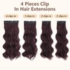 XFSRG 55cm Hair Extensions Clip In Extensions 4 Stück Echthaar