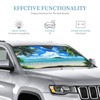 Windshield Sun Shade Beach Palm Tree Blue Ocean Car Front
