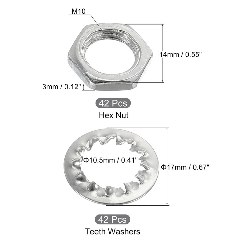 sourcing map Lamp Pipe Kit with Lock Nuts Teeth Washers